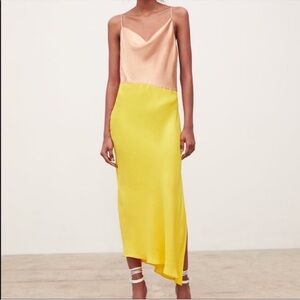 Zara color block silky dress